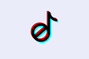 TikTok-logoen som også danner et forbudt-skilt.